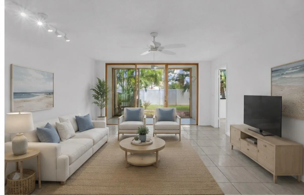 Virtually staged living room