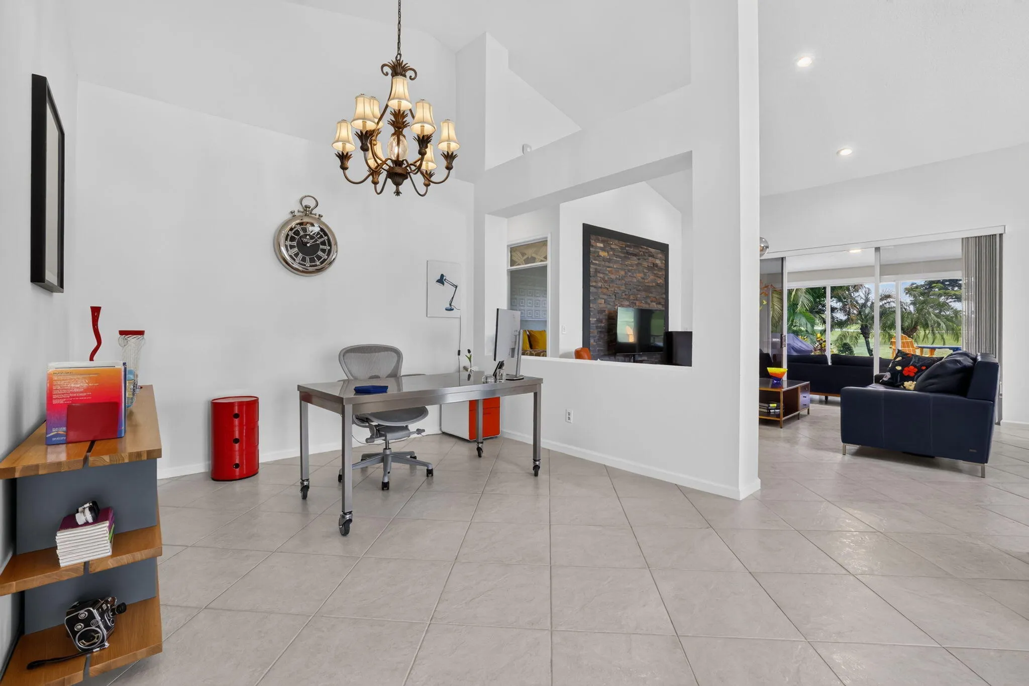 dining room setup as an office area