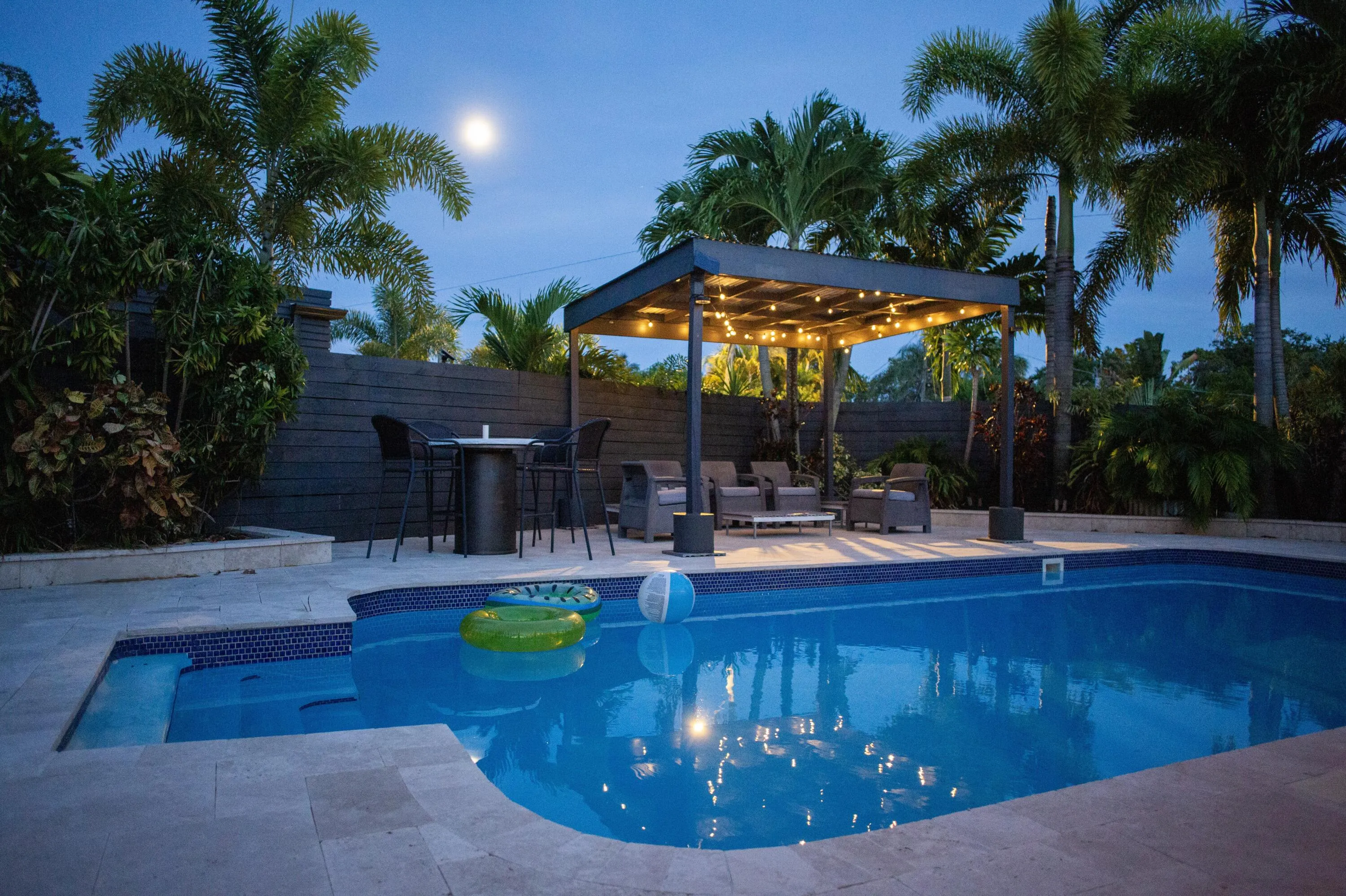 Pool at dusk