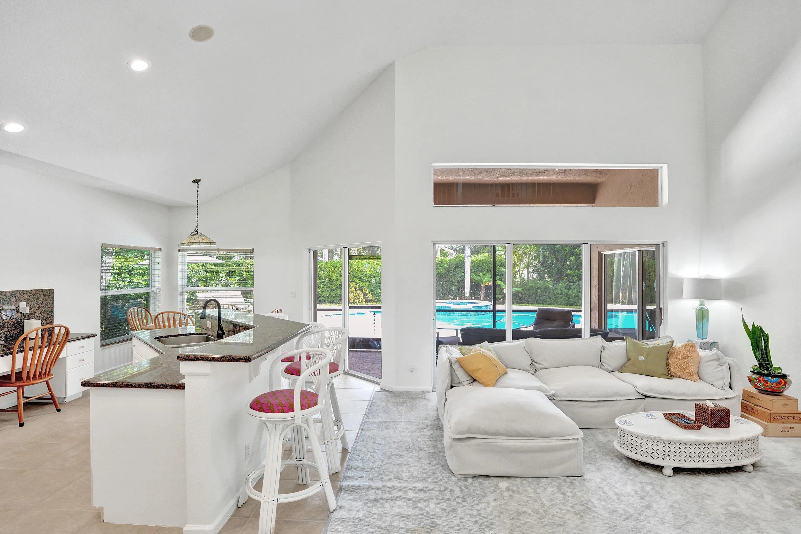 Soaring vaulted ceilings
