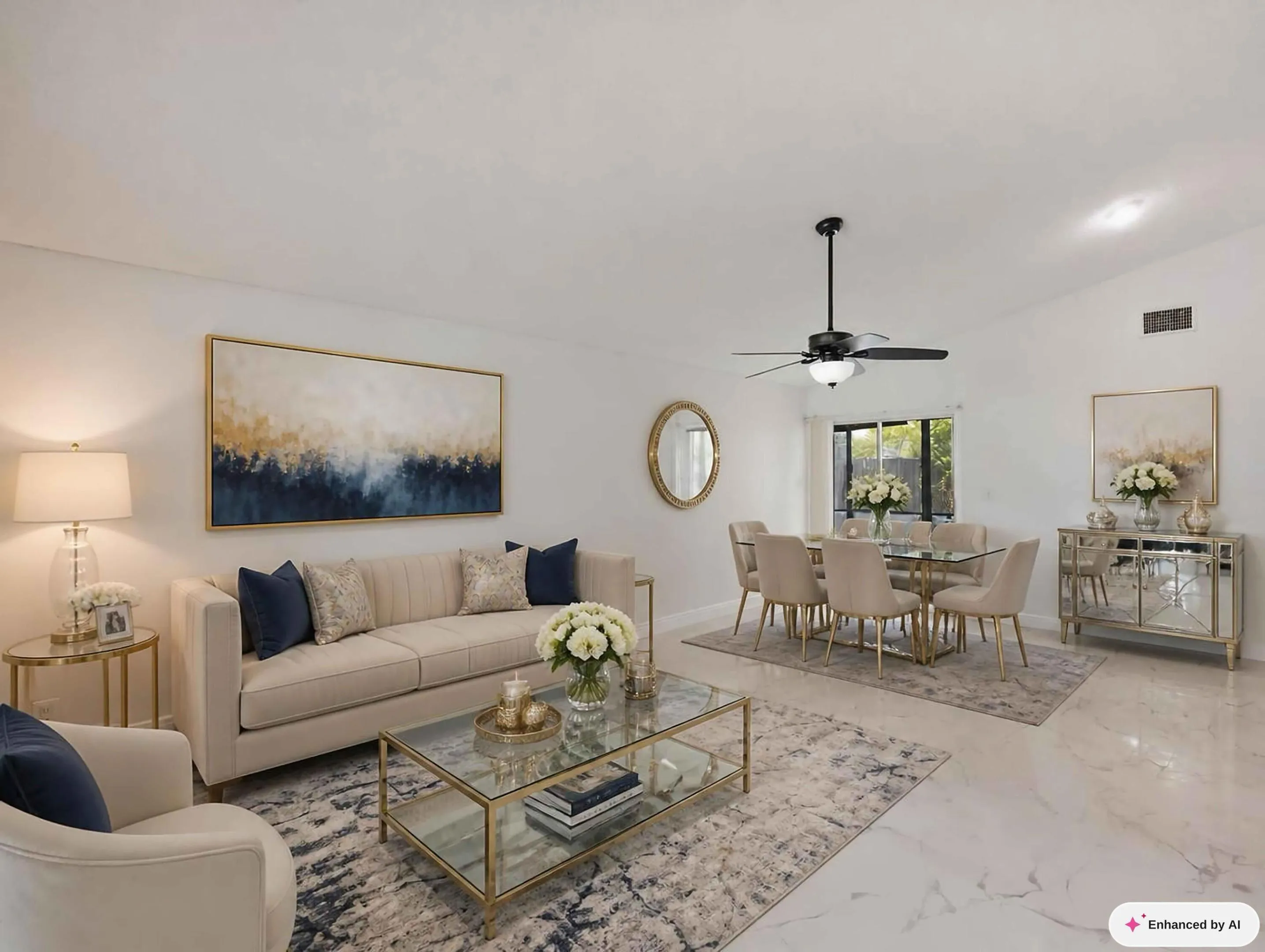 Dining Living Staged