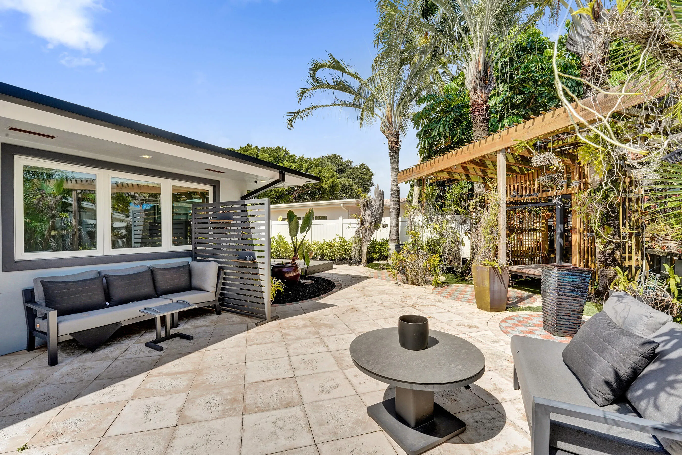 Back garden/orchid area