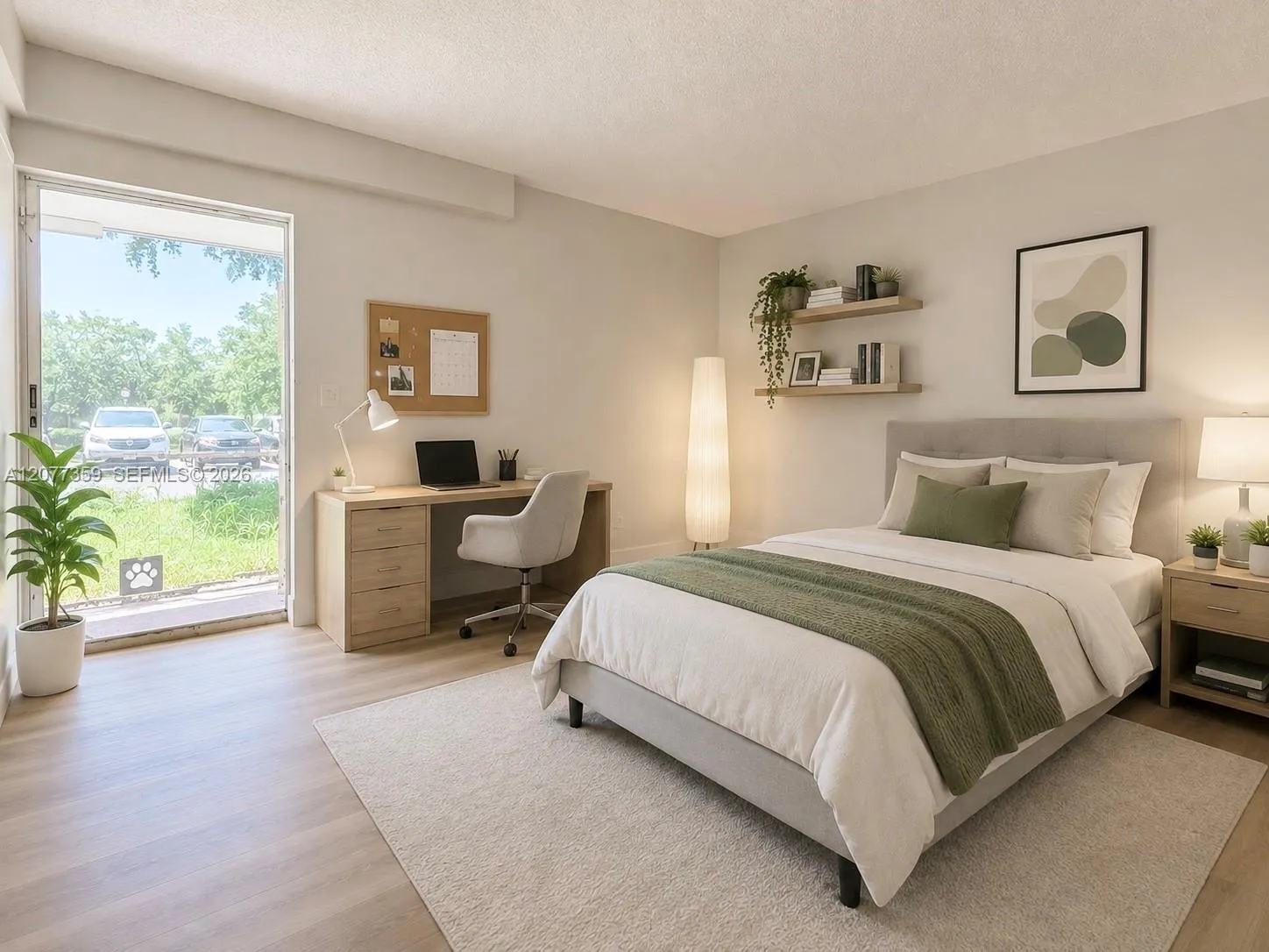 Virtually staged bedroom