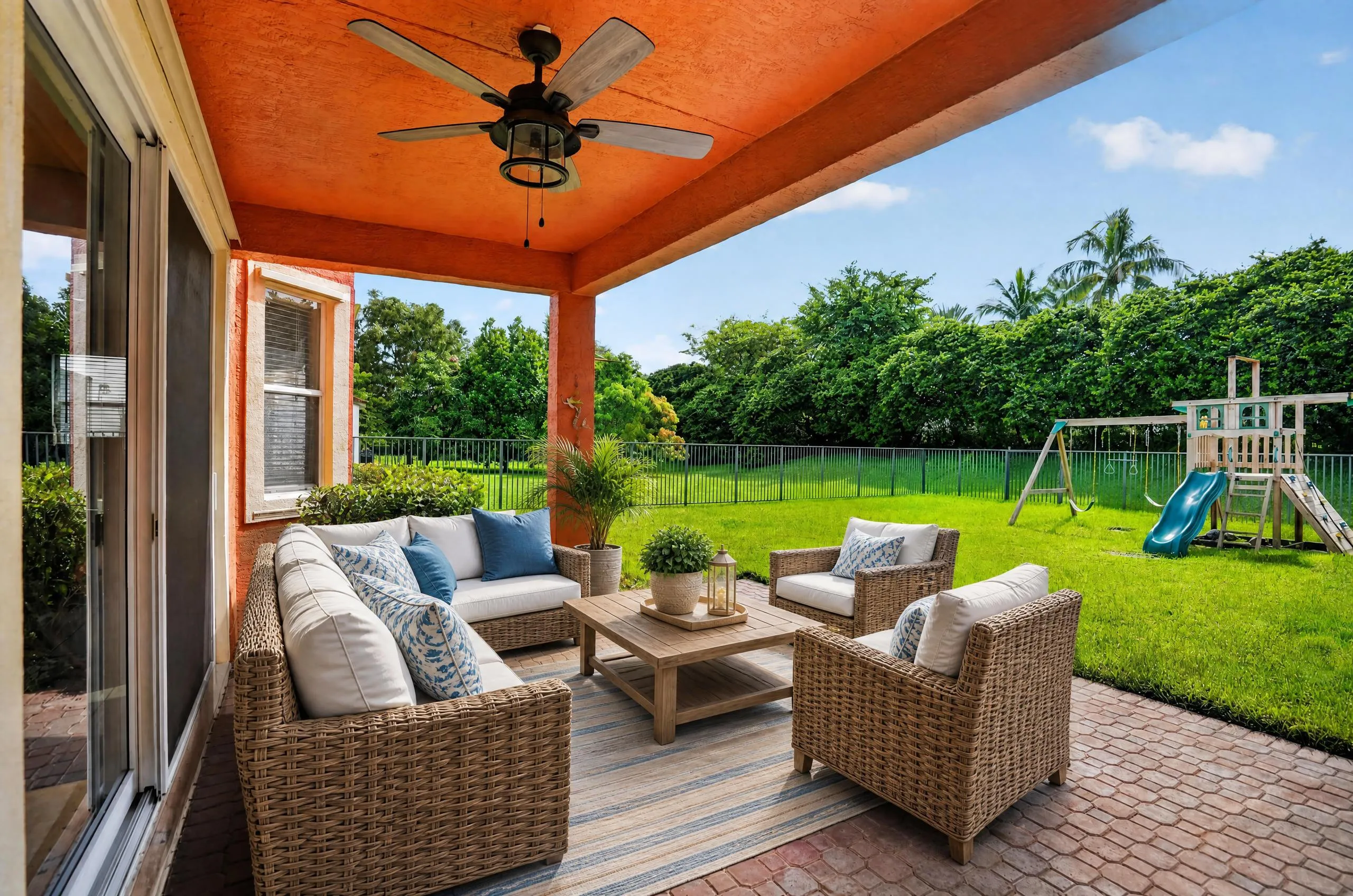 virtually staged outdoor area