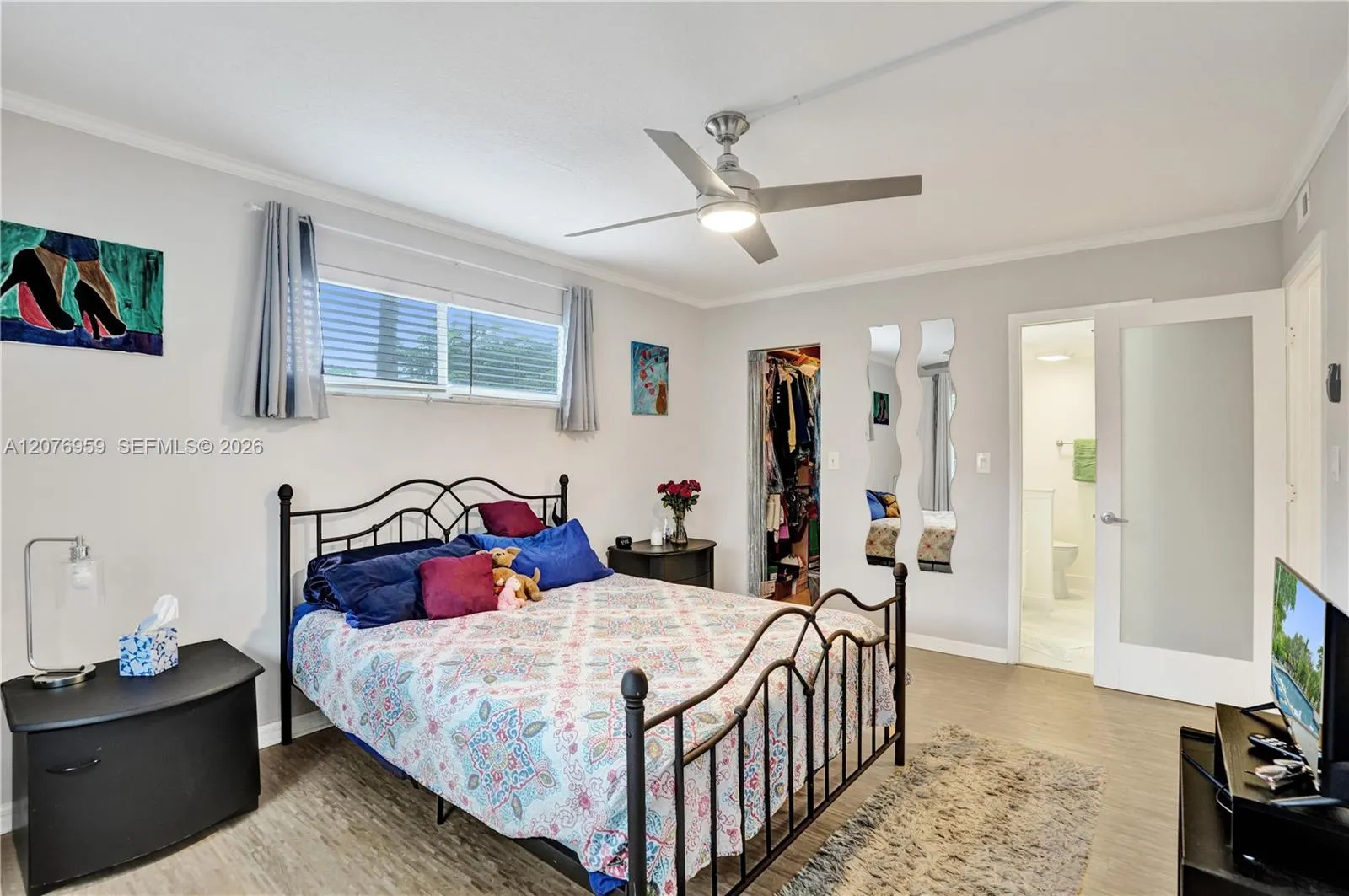 Master BR with Large built in, walk-in closet to bath