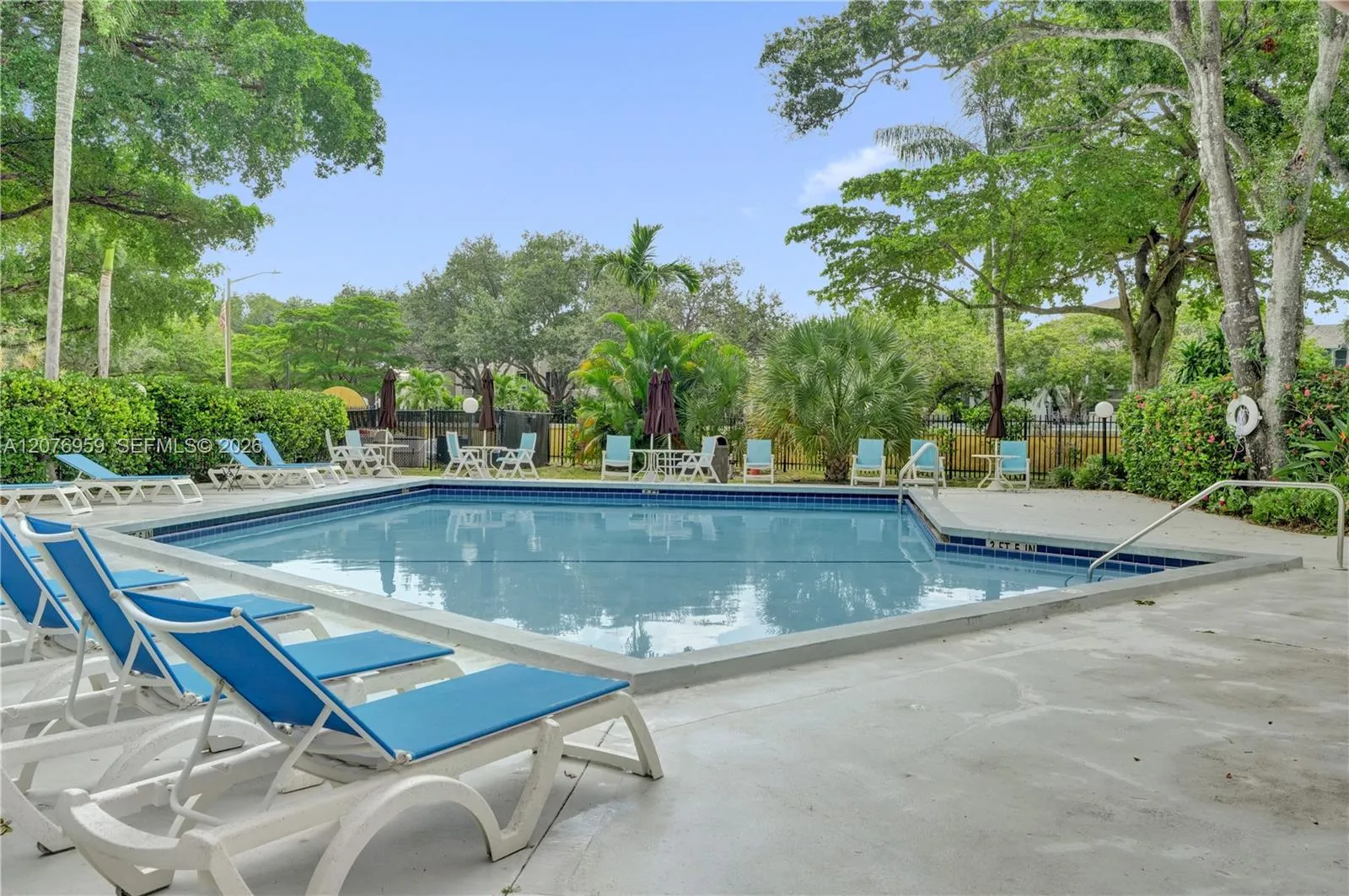 Pool is located directly across from the home
