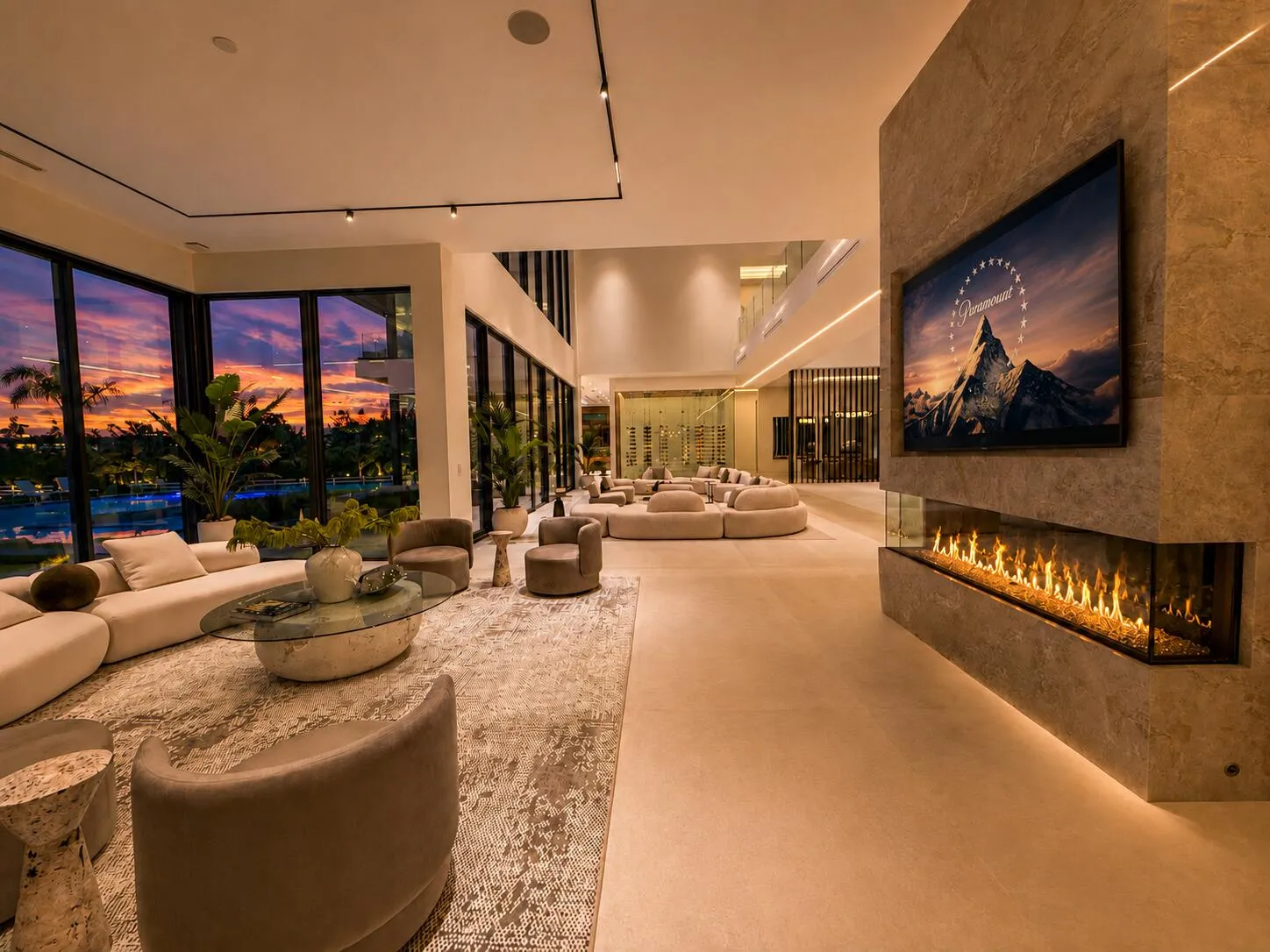 Lounge with Fireplace - Digitally Enhanced