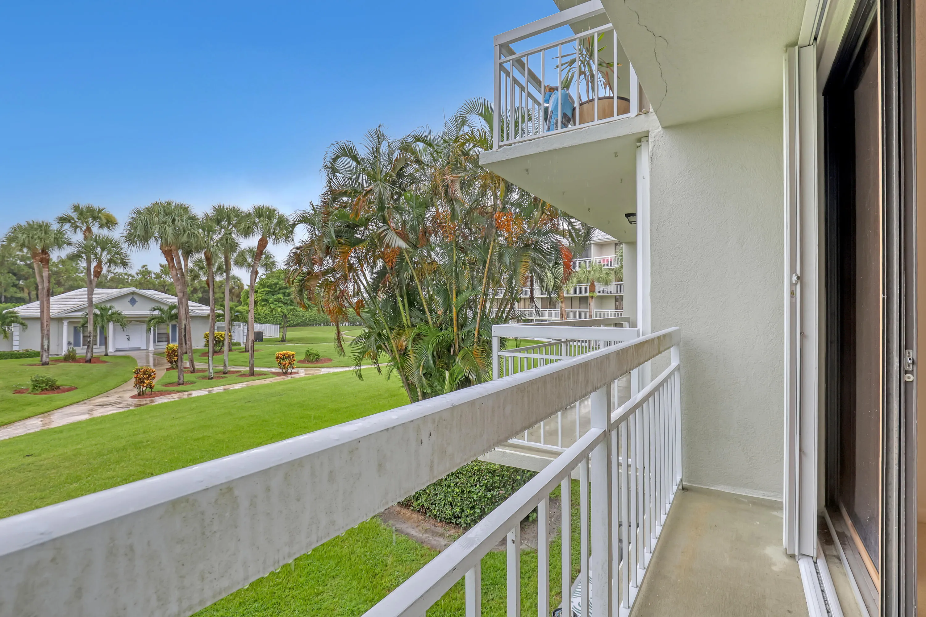 Balcony looking over pool