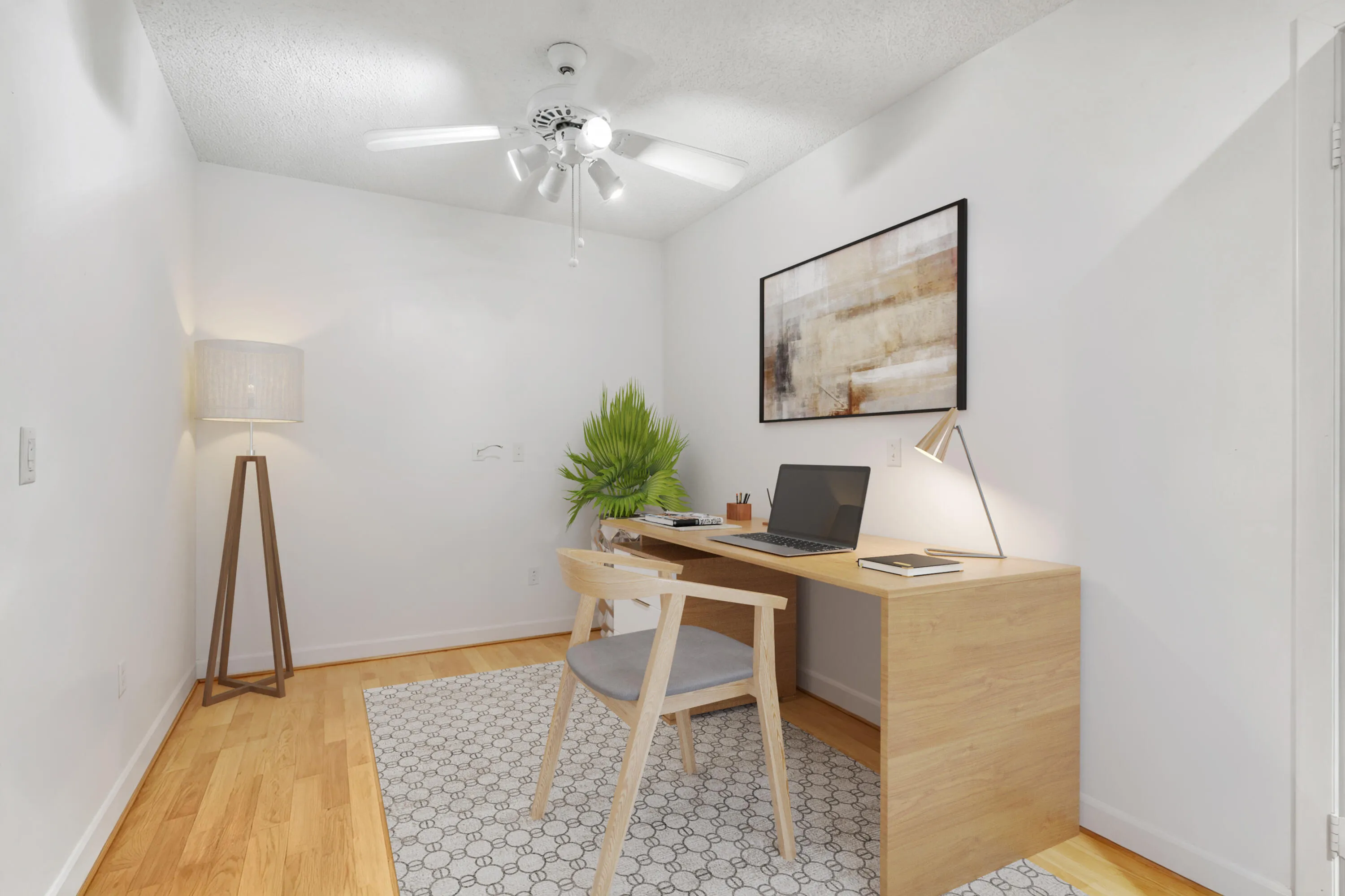 Virtually staged laundry room