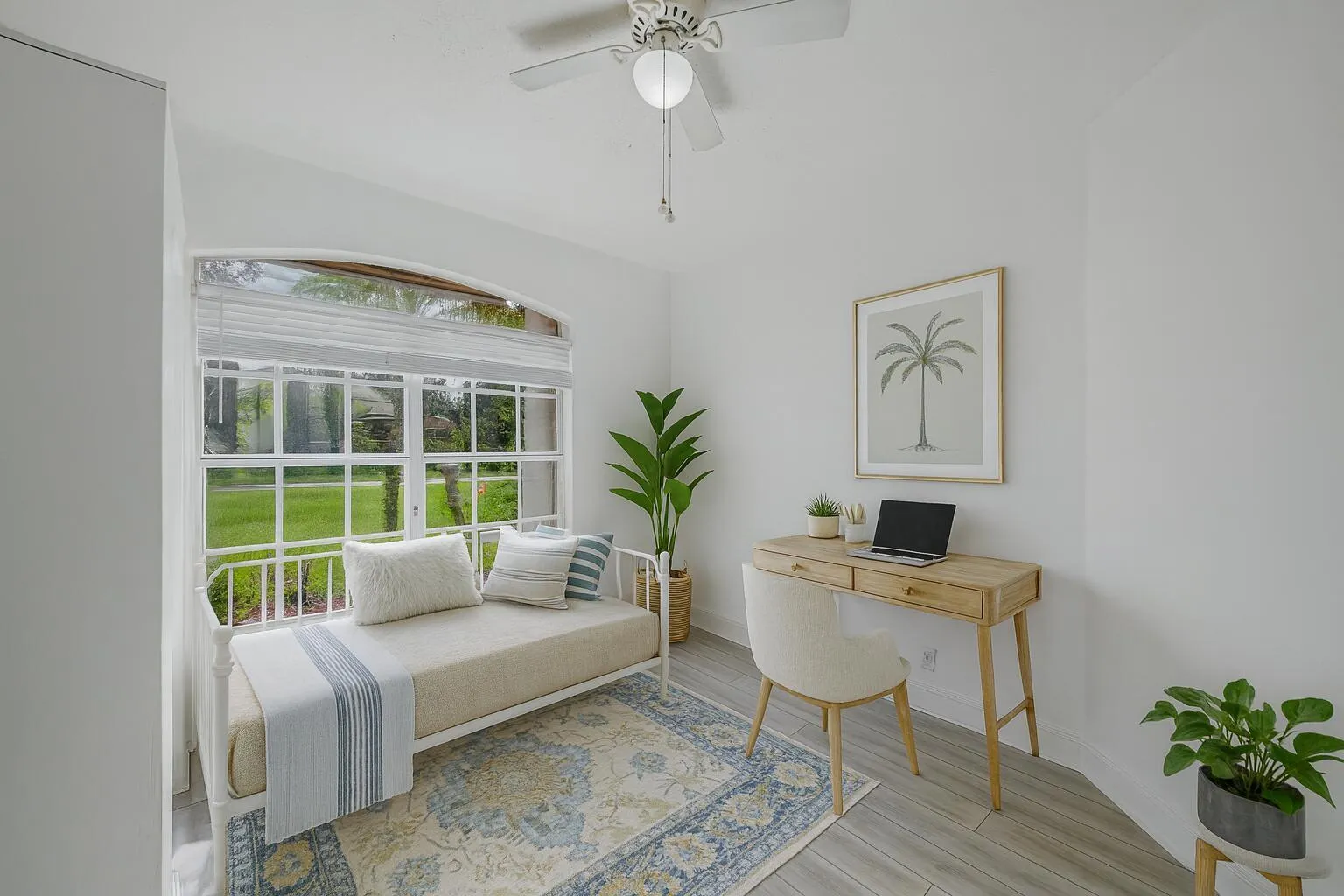 Coastal-Inspired Home Office and Guest R