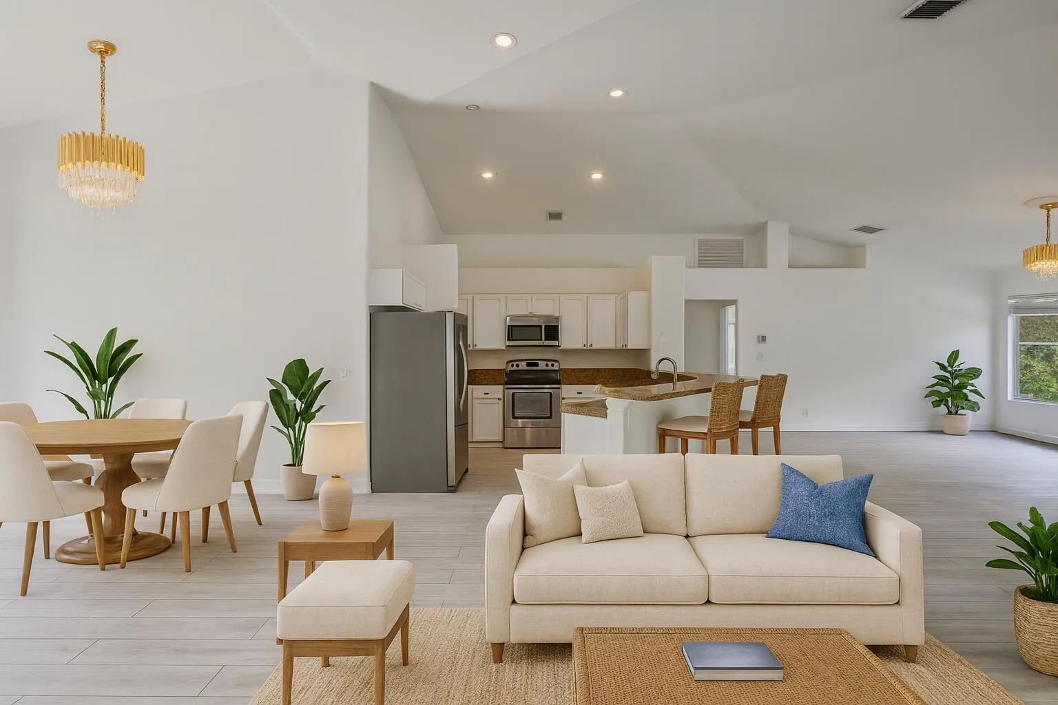 Coastal-Inspired Open Living Space