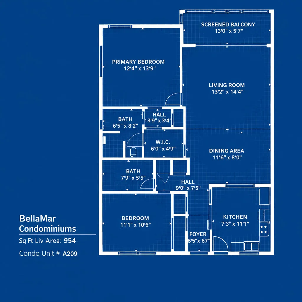 Blueprint 954 SQFT Bellamar A209