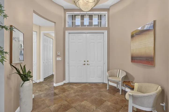 Foyer Entry with 12 Ft Coffered