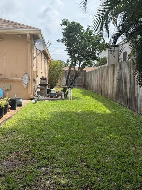south side of fenced in yard