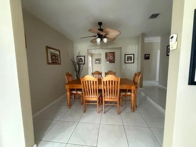 split level dining area