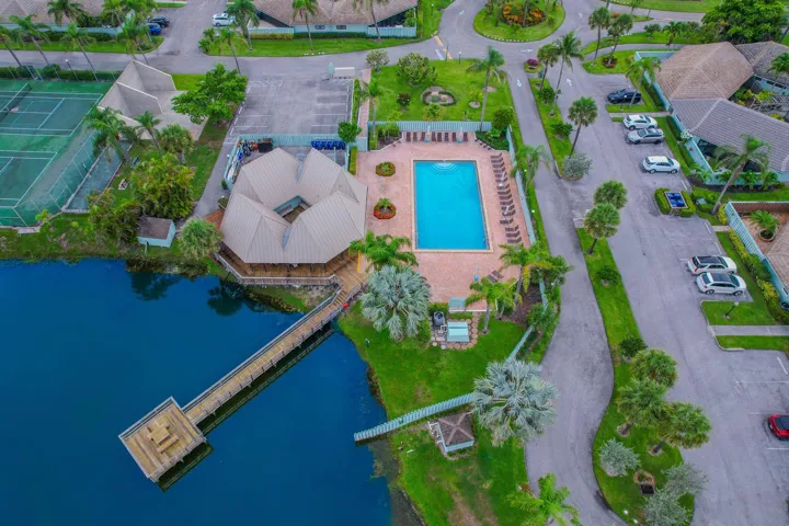 Aerial of pool clubhouse