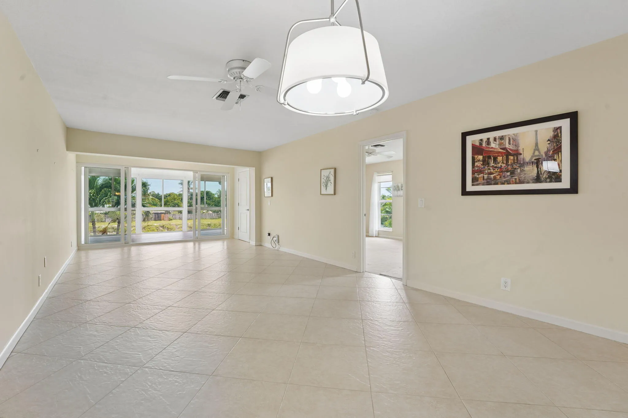 living room from kitchen to lanai