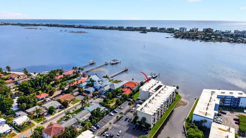 Aerial waterfront condo
