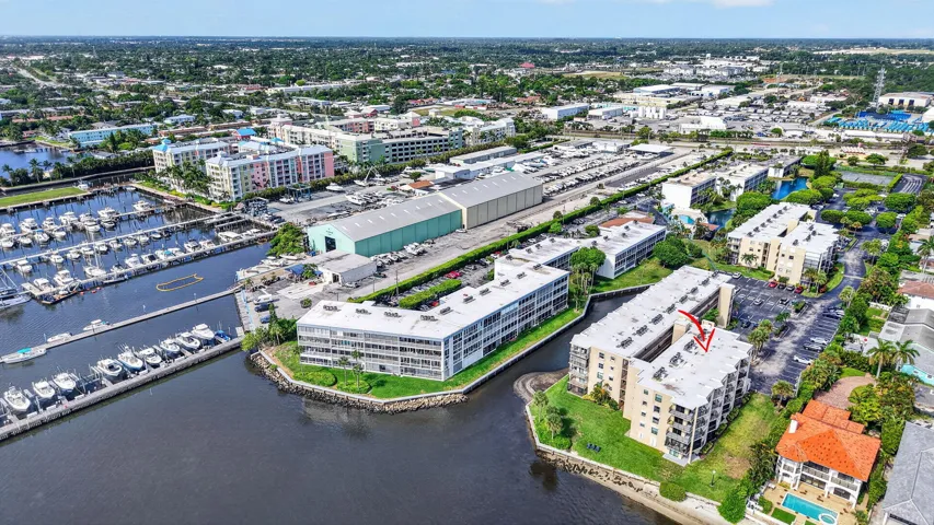 Aerial waterfront condo