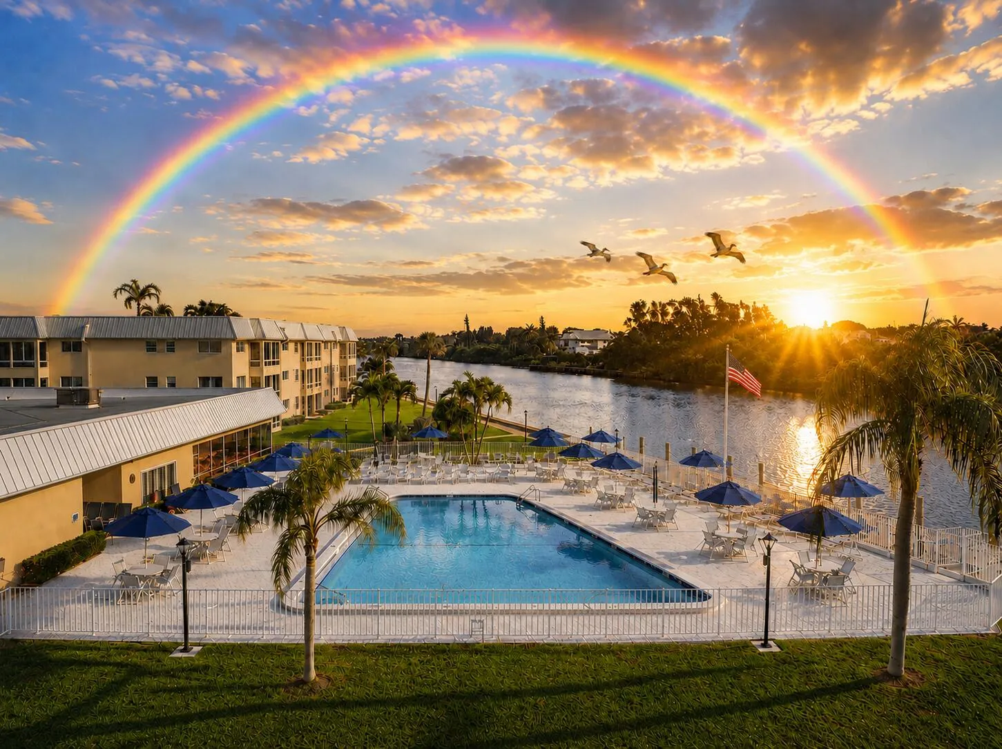 Colonial Club Clubhouse & Pool Rainbow