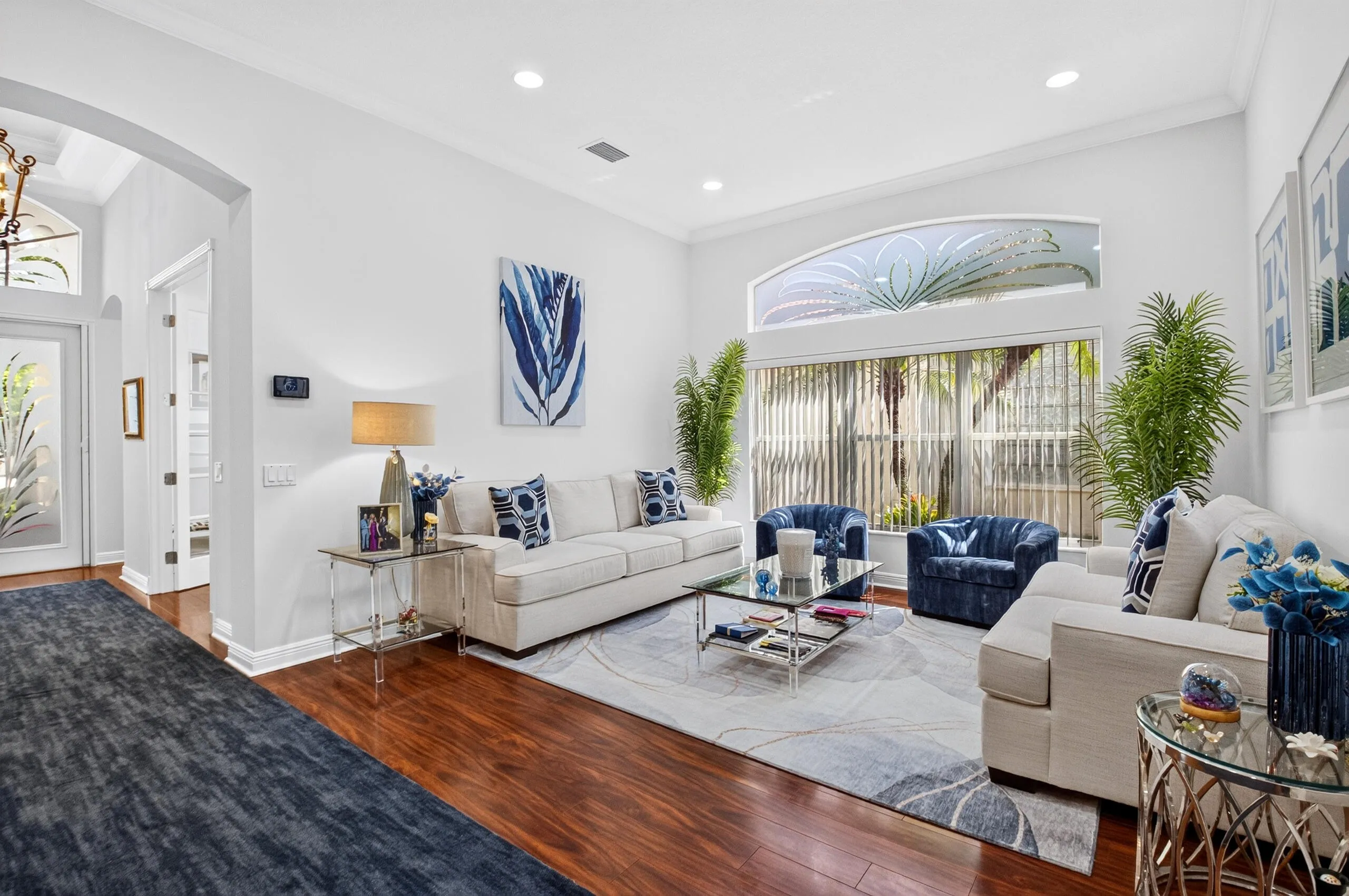 The high ceiling creates an airy open feel.