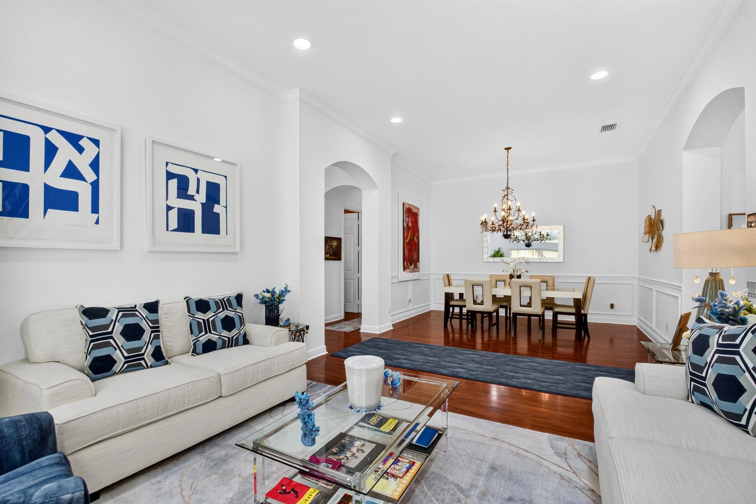 The architectural arches flow throughout the home.