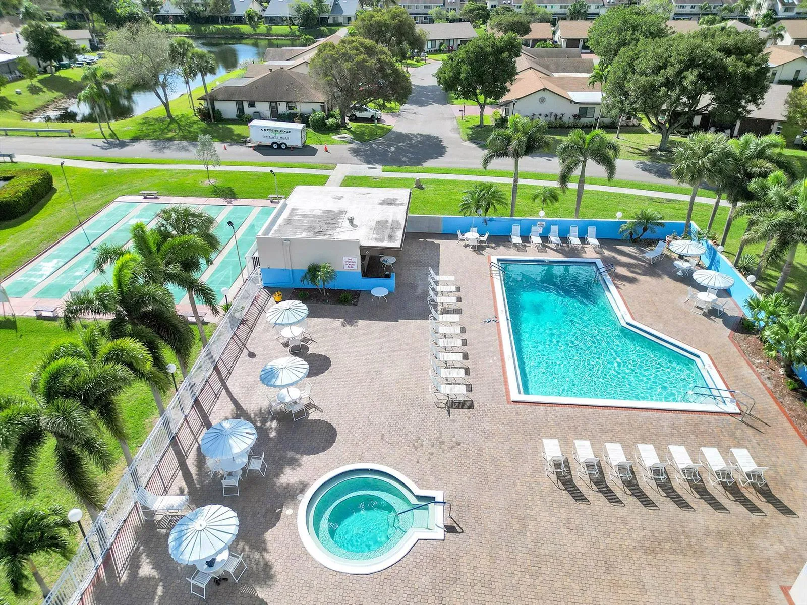 Aerial view of the pool deck!
