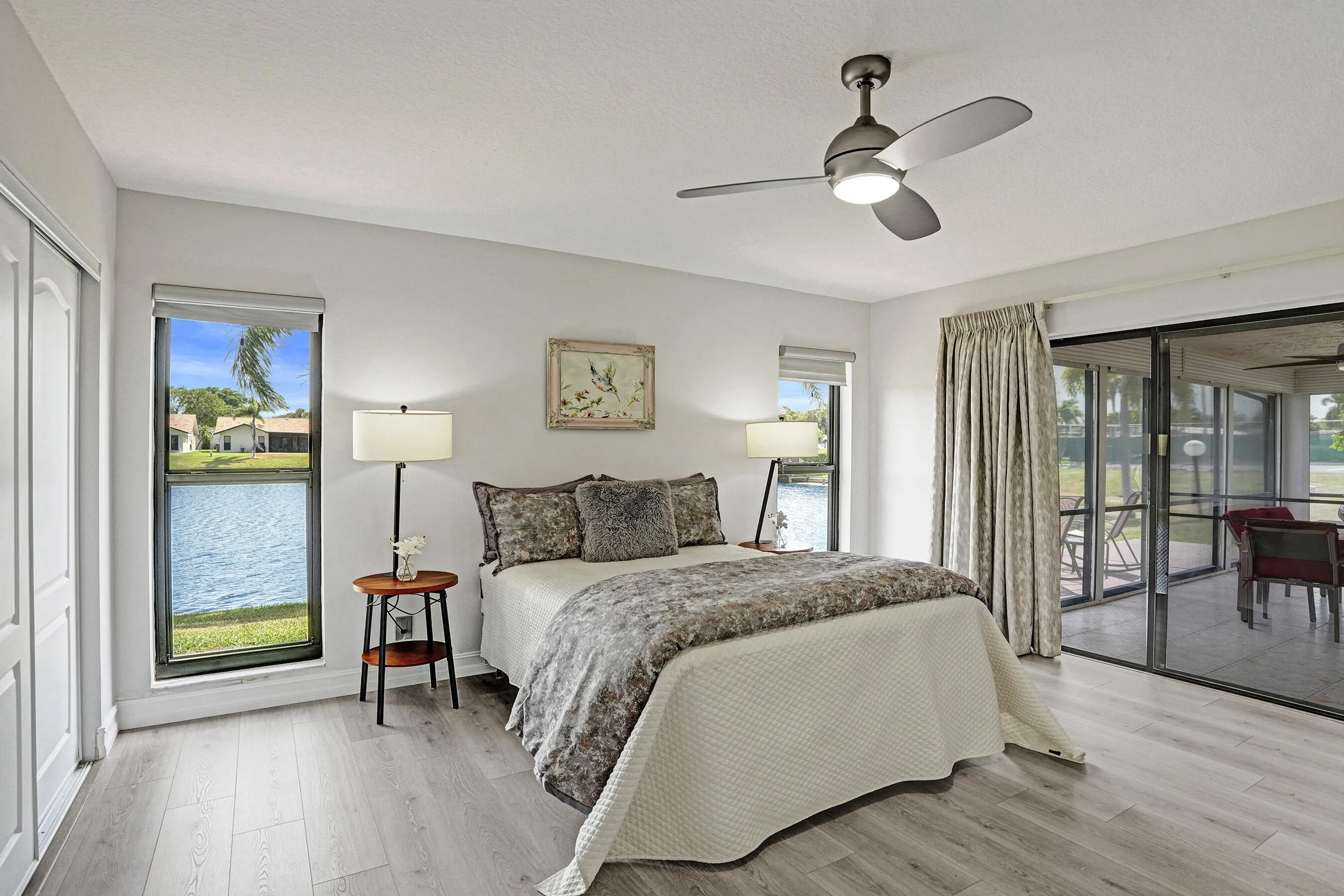 Primary bedroom with view of the big lake.