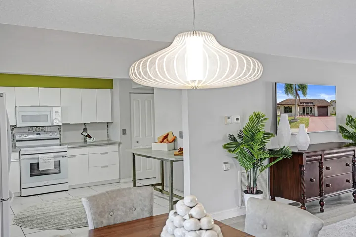 View of the large kitchen off the dining room!