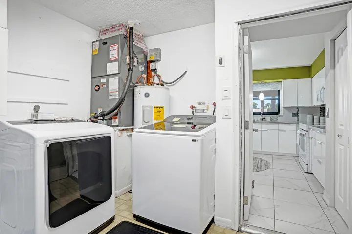 Laundry area in the garage