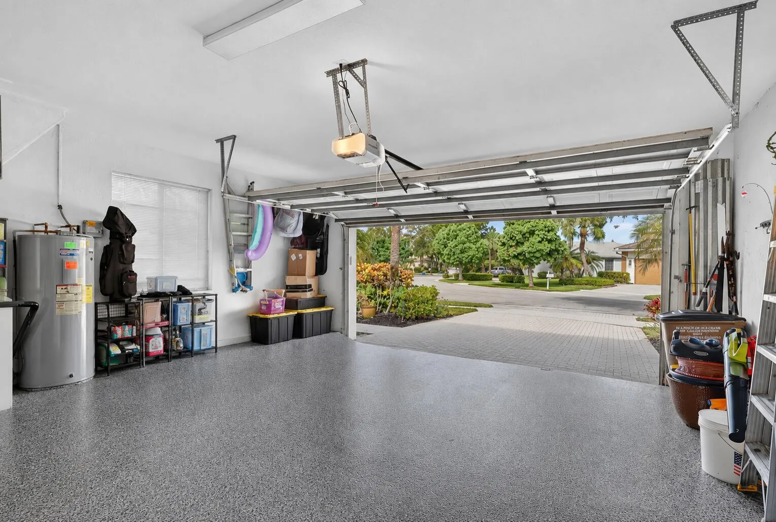 Garage with Epoxy coated floors