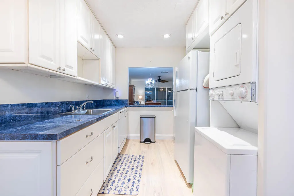 Kitchen with Stacked Washer and Dryer