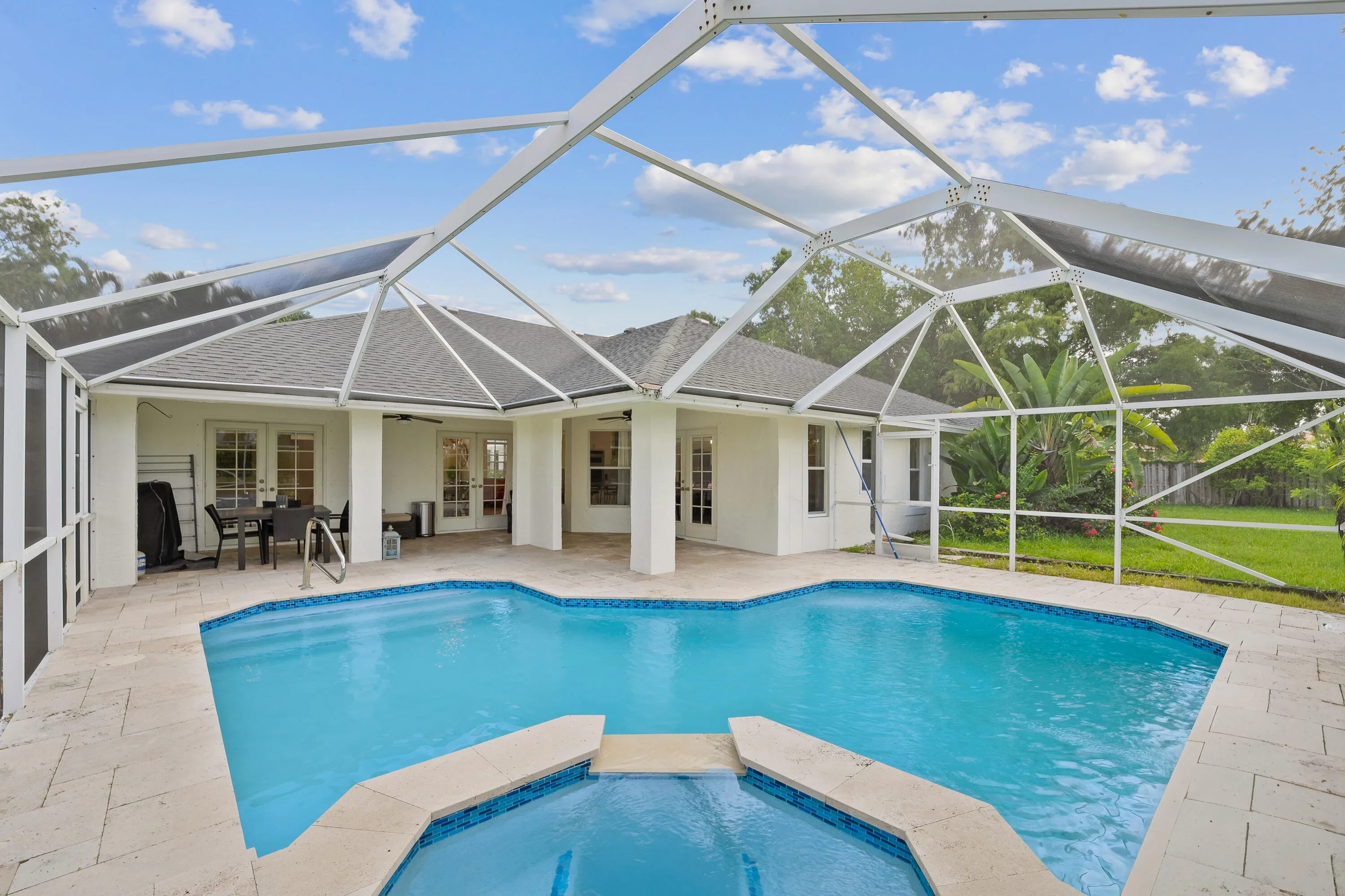screened in pool area