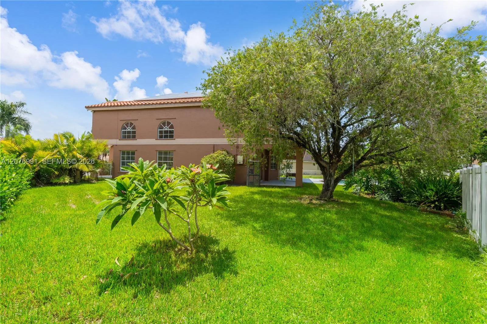 Spacious yard on the left or East side of the house