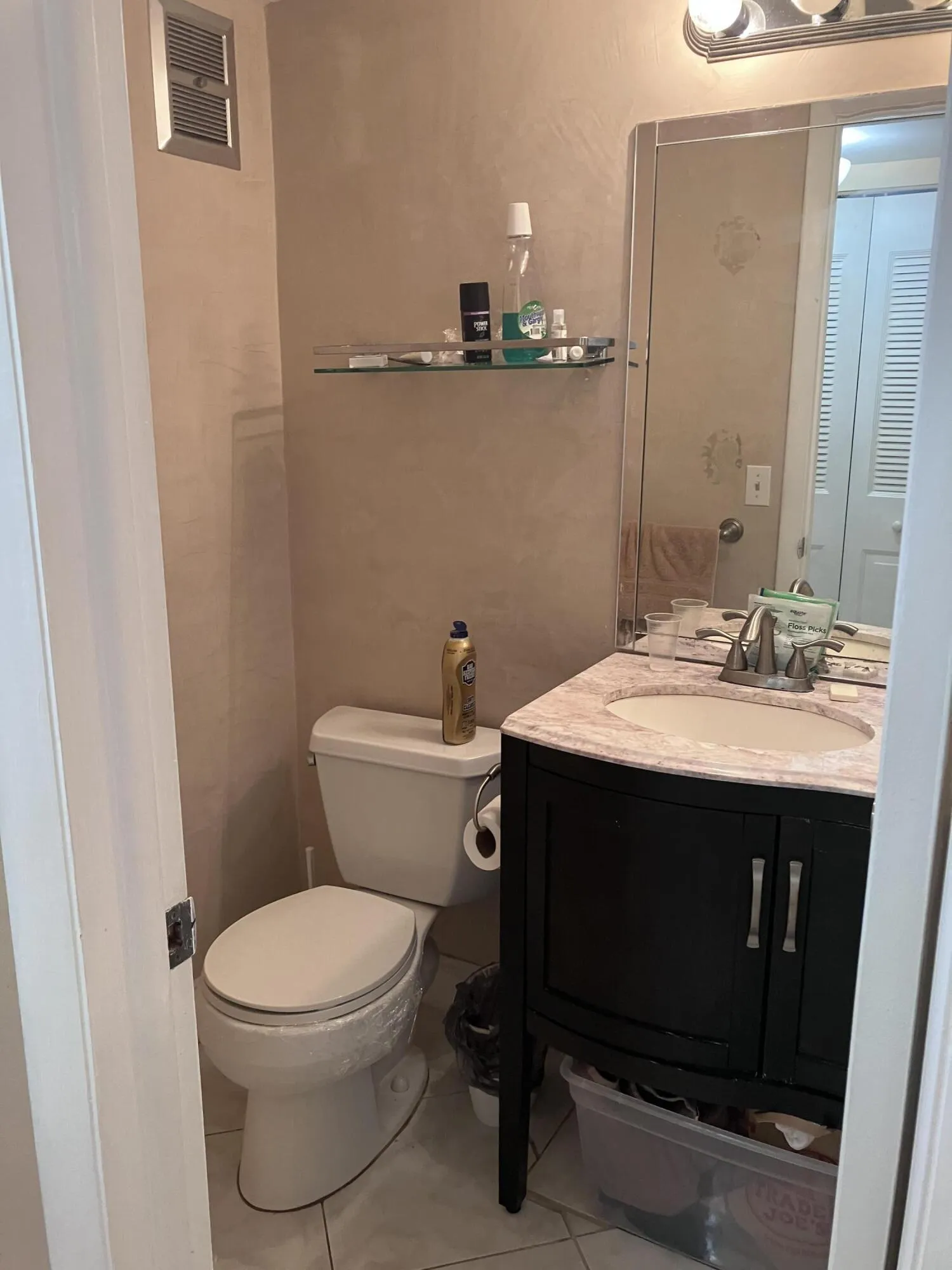 half bathroom in hallway