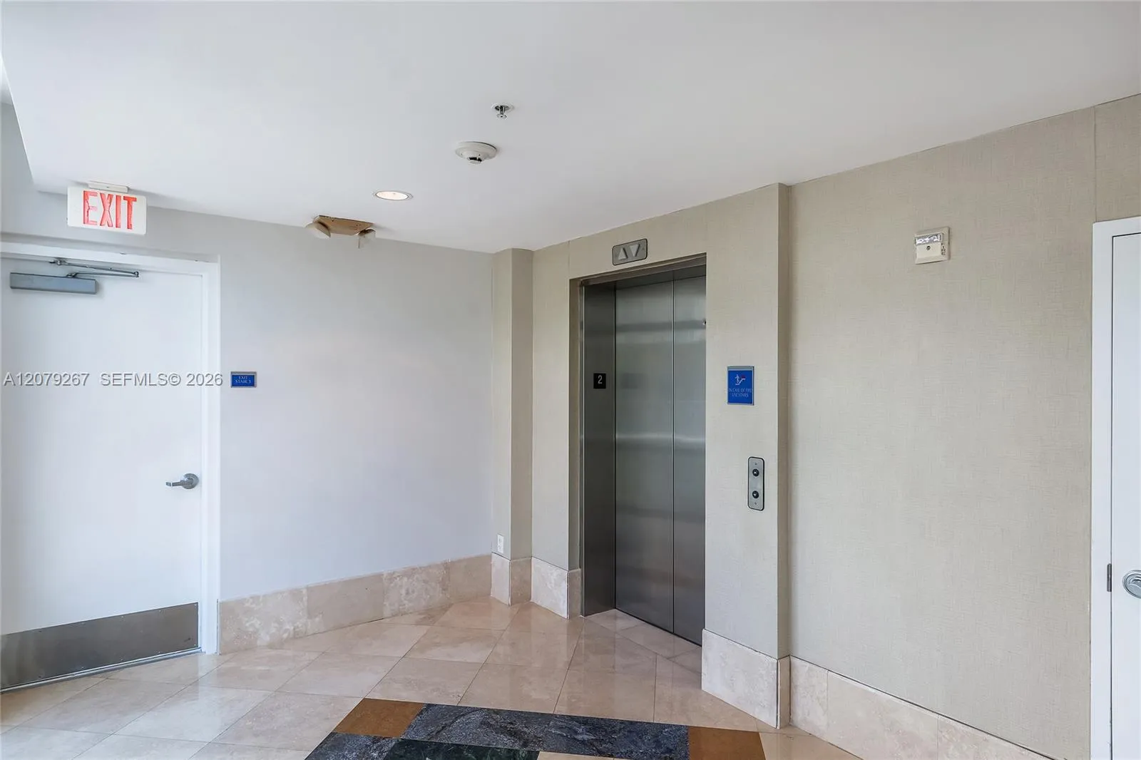 Second floor elevator landing