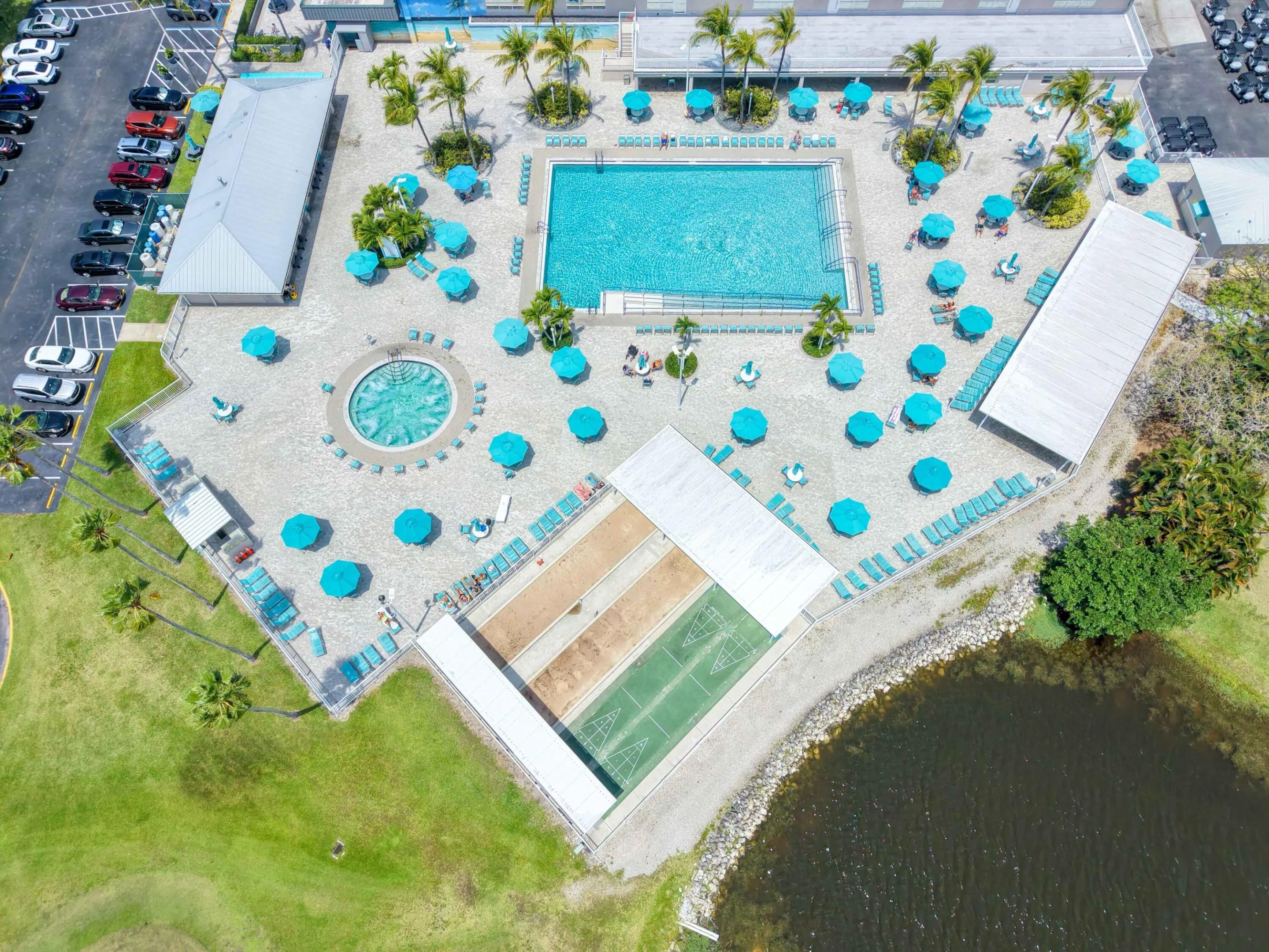 Clubhouse Pool Deck Bird Eye View