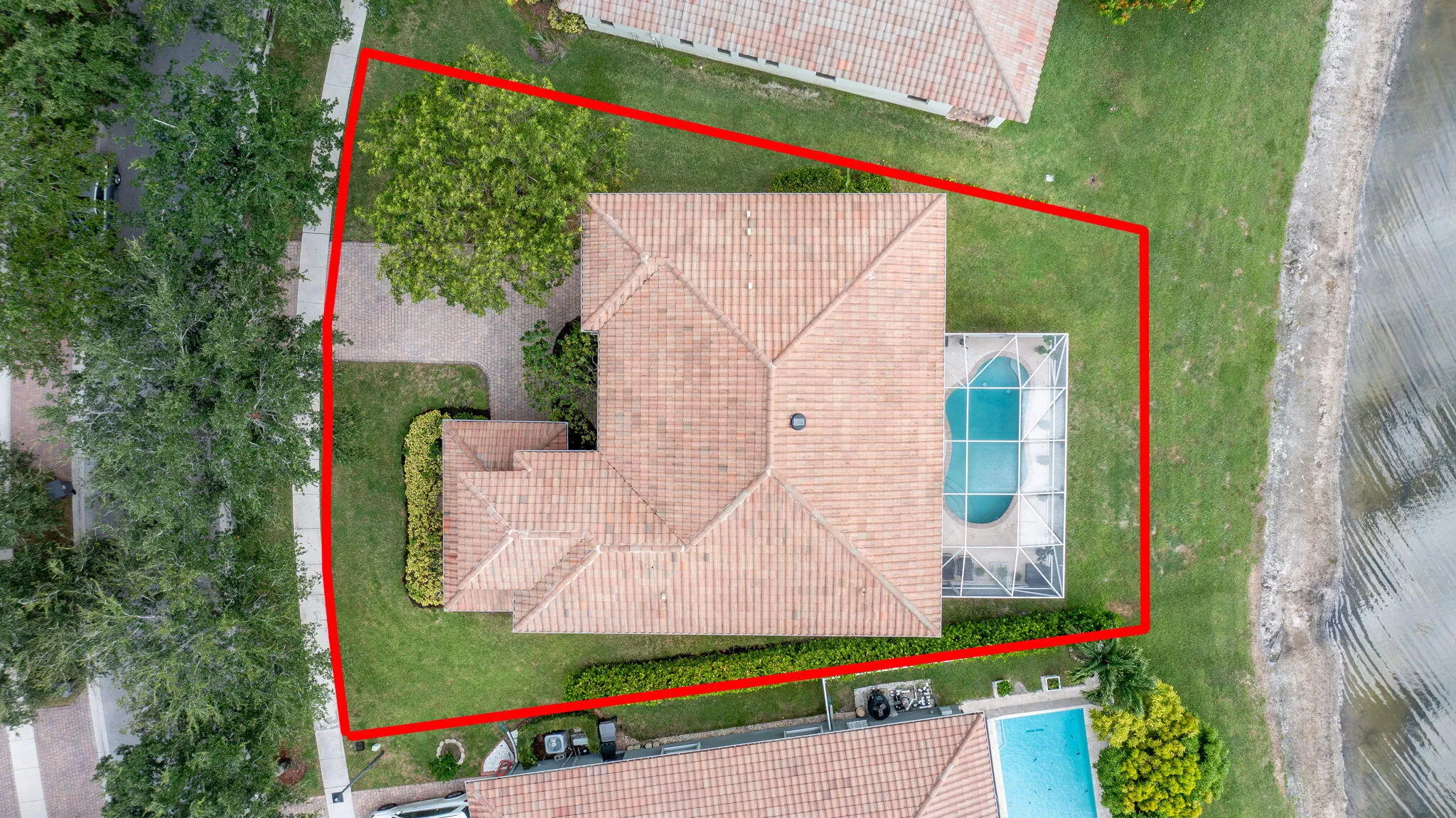 Oversized/angled lot means extra space from neighbors!