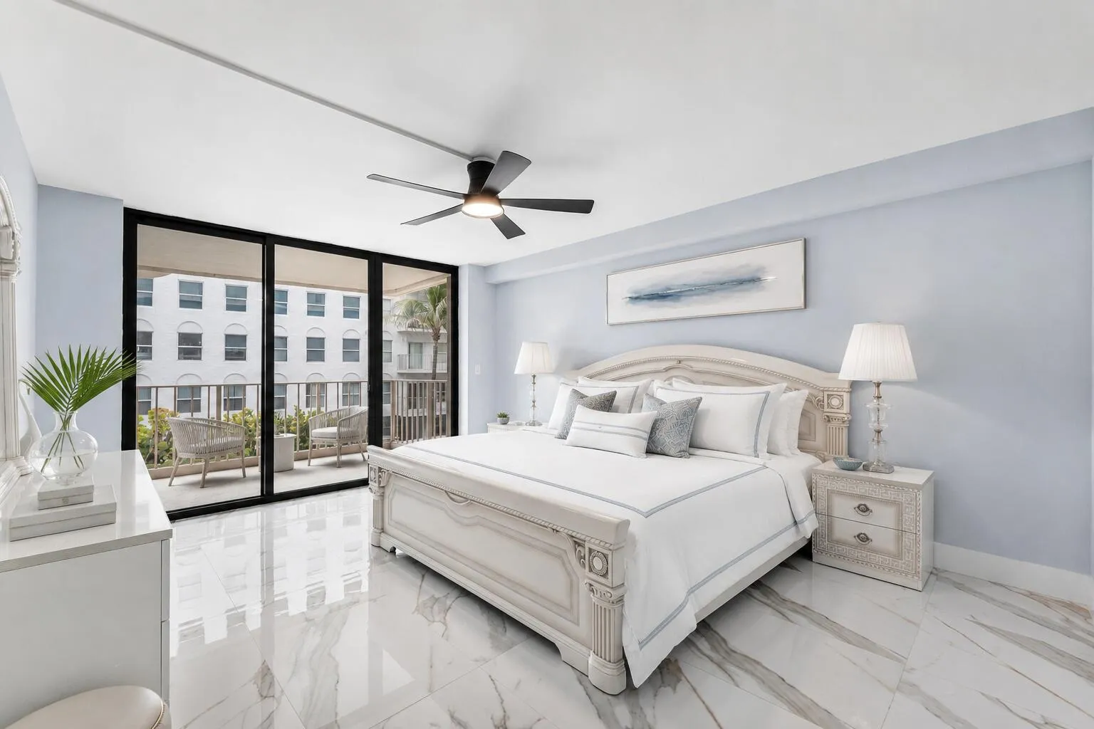 Private balcony off Primary with ocean and intracoastal views.