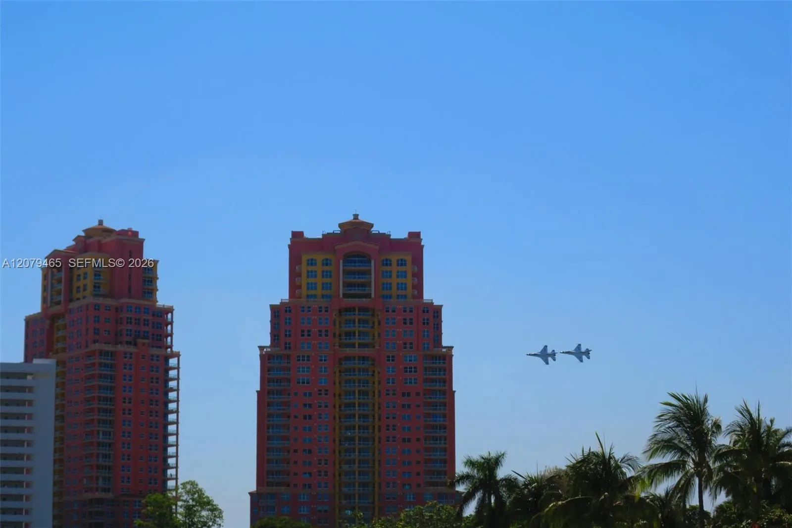 Airshow planes fly right in front of the condo!