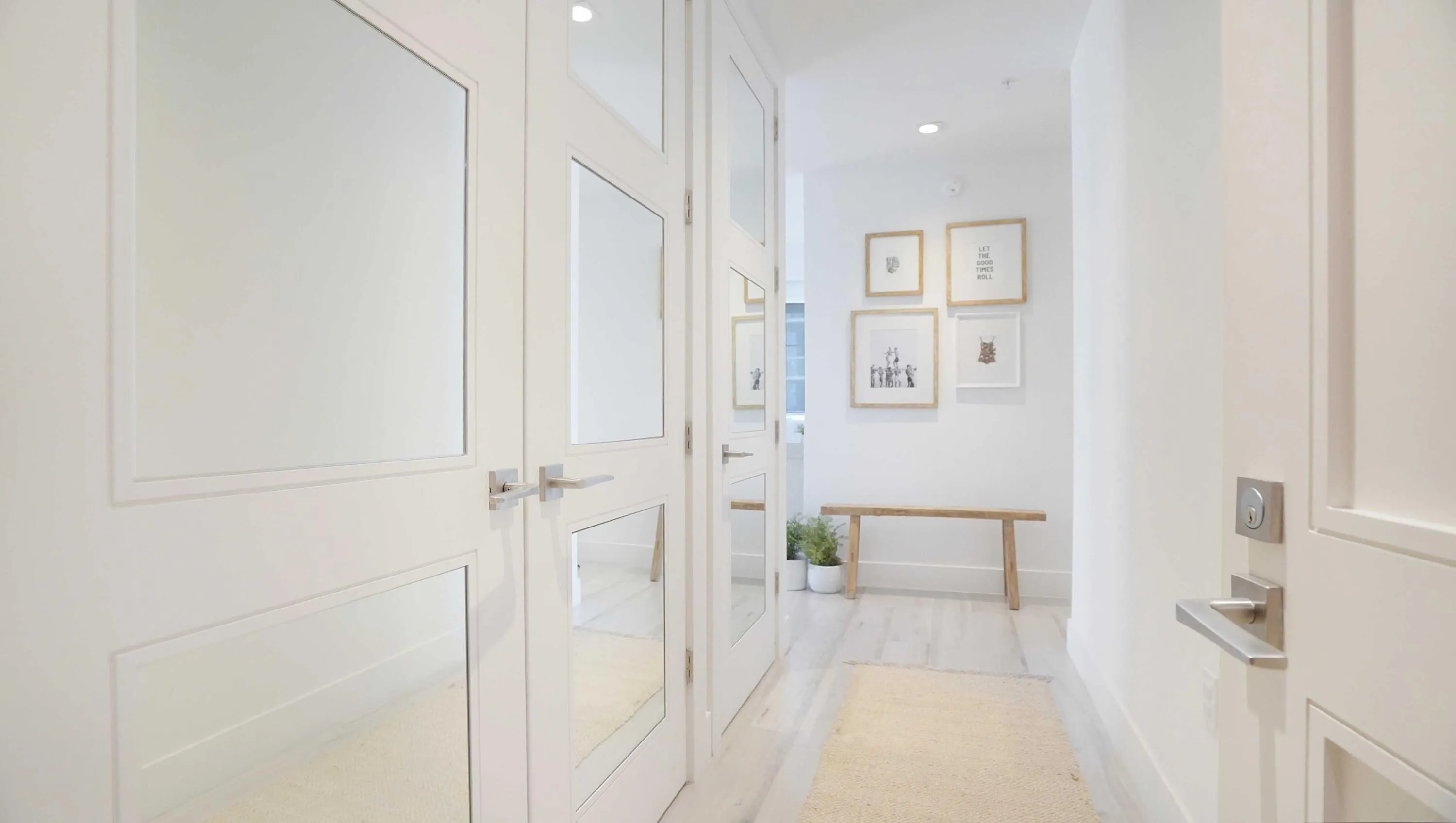 Clean architectural lines and a restrained material palette define the interior approach.