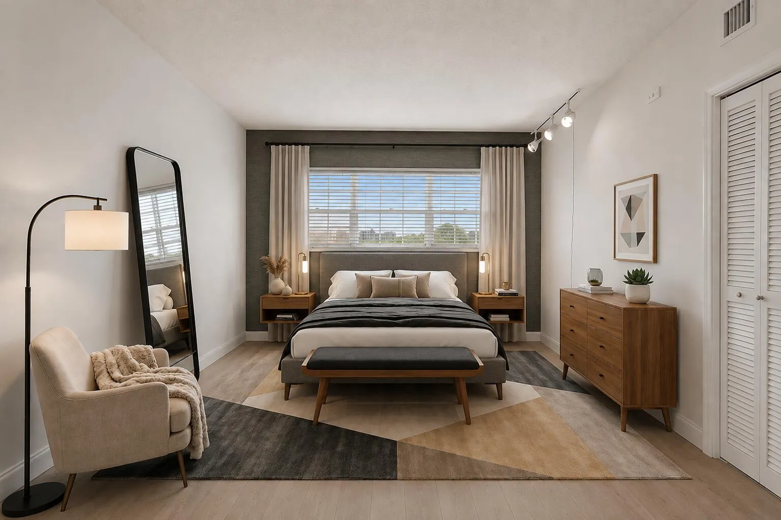VIRTUALLY STAGED - Guest Bedroom & Rendering