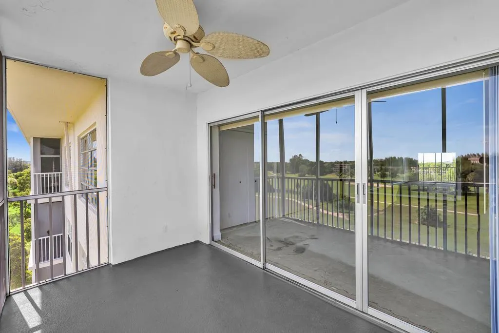 Screened in patio overlooking the golf course