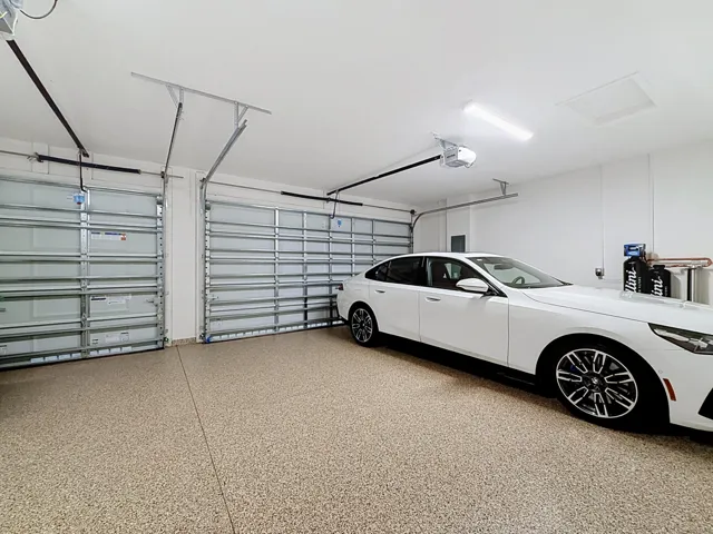 Garage with car and water purification