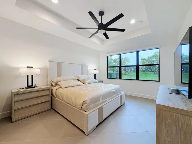 Master Bedroom overlooking backyard