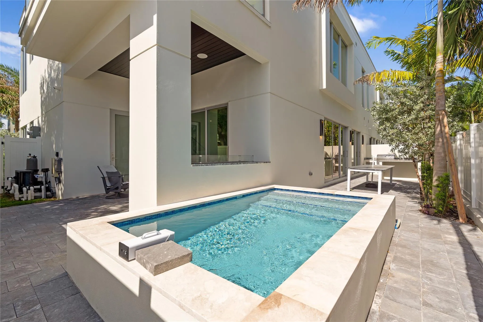 Patio Featuring Private Plunge Pool, Gas Fireplace, Outdoor Kitchen, and more!