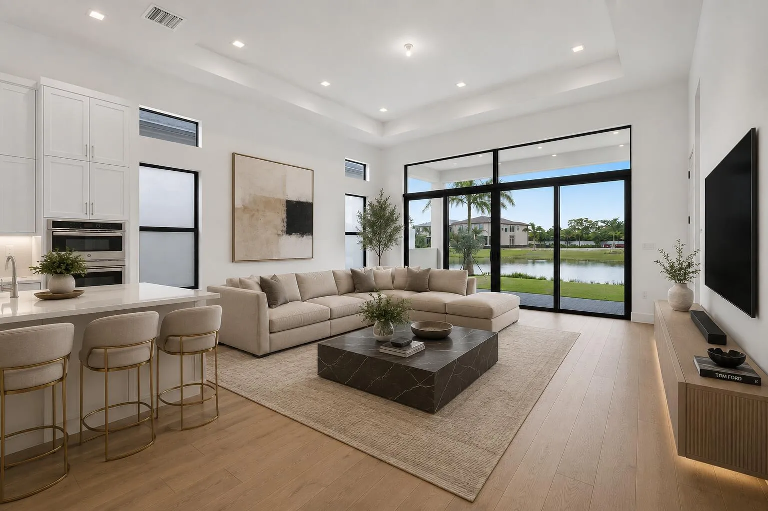 living room virtual staged