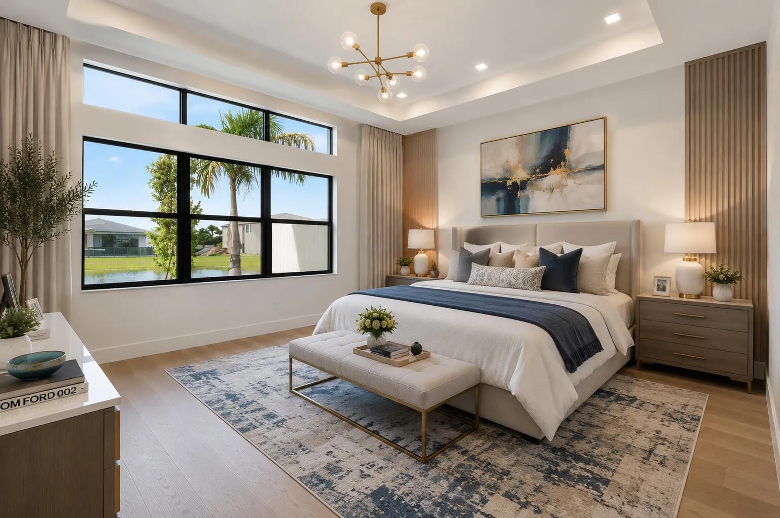 staged primary suite