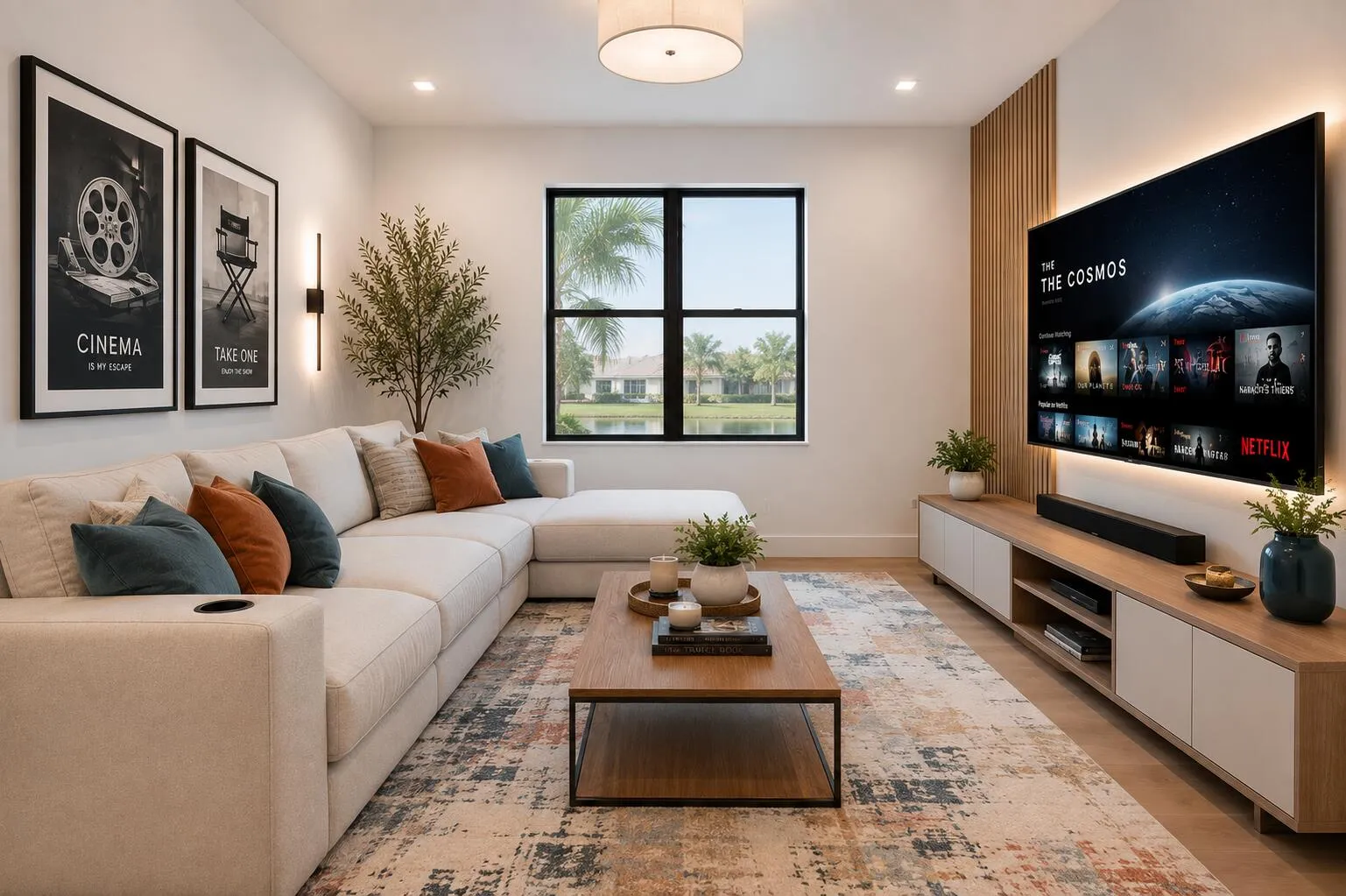 staged as media room