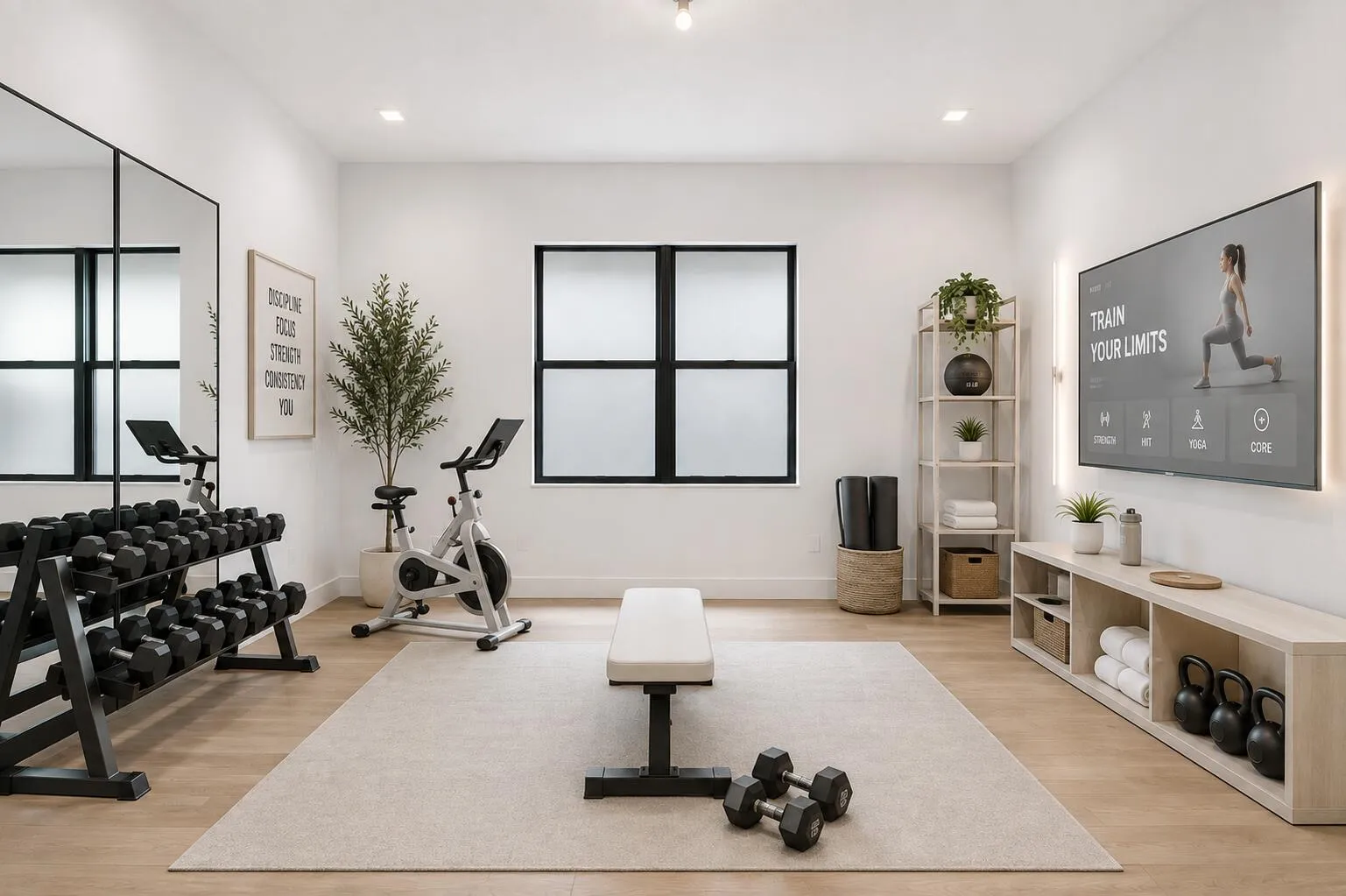 staged as workout room